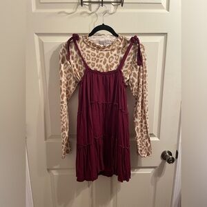 Magnolia Burgundy Layered Tie-Shoulder Flowy Top